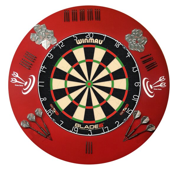 Roleo Steeldart Mega Set - Winmau Blade 6 + 2 Satz Pfeile + Surround + Zubehör