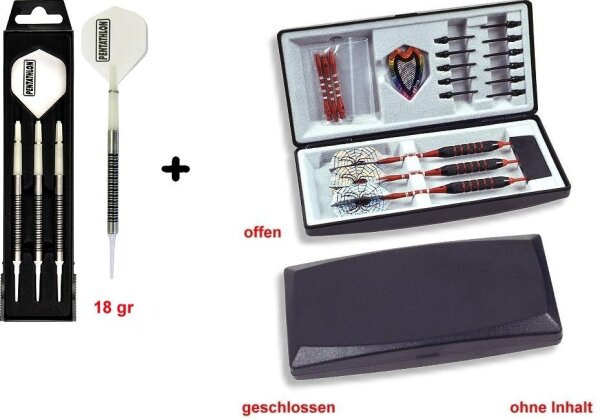 SET 1x Softdart Soft Dart Pfeile Karella KS-Serie 3er Set + 1x Dartbox