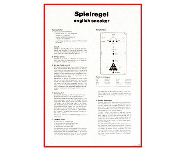 Snooker Poster Spielregel