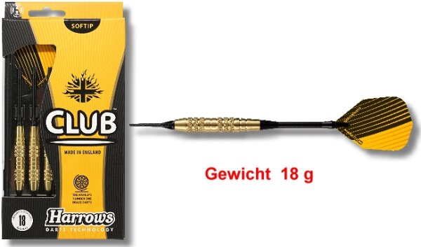 Softdart Soft Dart Pfeile Harrows Club 18 g, 3er Set