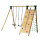 Soroplay Holzschaukel Aktiv Climb - 2x Schaukel + Kletternetz und Kletterwand