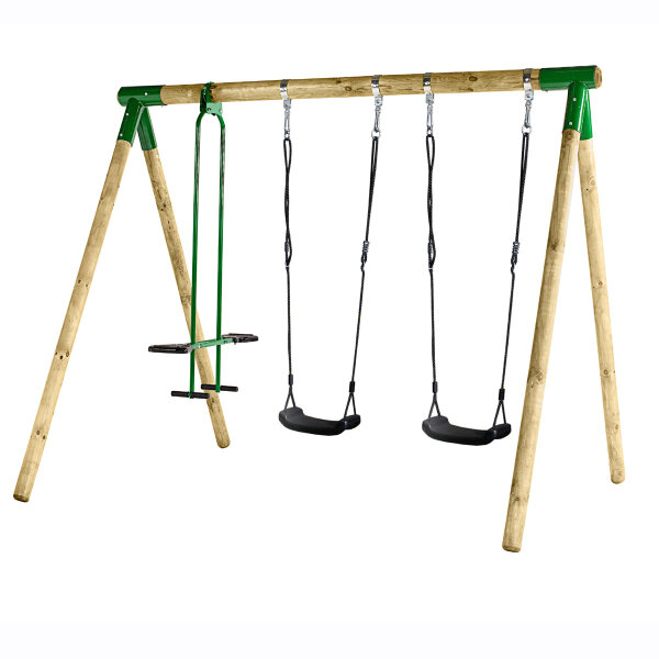 Soroplay Holzschaukel Klassik - 2x Schaukel + 1x Doppelschaukel