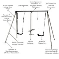 Soroplay Metallschaukel - 2 Einzelschaukel + 1 Doppelsitz