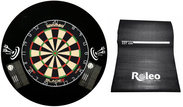 Steeldart Profi Set Scheibe Blade 6 + 2 Satz Pfeile + Catchring + Dartmatte