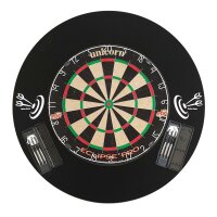 Steeldart Set - Unicorn Eclipse Pro + Surround Schwarz + 2 Set Pfeile in Box