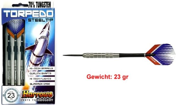 Steeldart Steel Dart Pfeile Harrows Torpedo 23 g, 3er Set