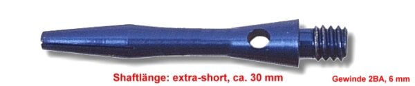 Shaft Alu extra short, ca. 30 mm, blau