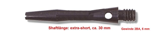 Shaft Alu extra short, ca. 30 mm, schwarz