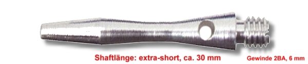 Shaft Alu extra short, ca. 30 mm, silber