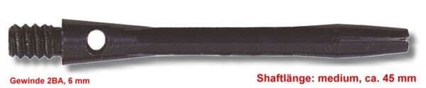 Shaft Alu medium, ca. 45 mm, schwarz