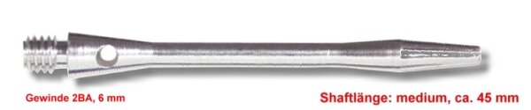 Shaft Alu medium, ca. 45 mm, silber