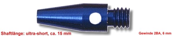 Shaft Alu ultra short, ca. 15 mm, blau
