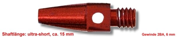 Shaft Alu ultra short, ca. 15 mm, rot