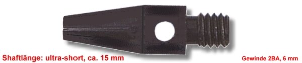Shaft Alu ultra short, ca. 15 mm, schwarz