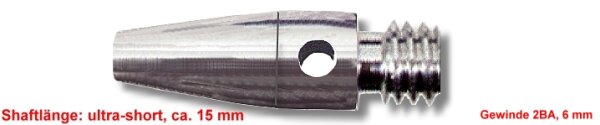 Shaft Alu ultra short, ca. 15 mm, silber
