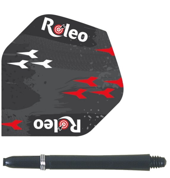 10 Sets Roleo Dartfly Flights 100my + 10 Sets Dartshaft 48 mm Roleo Sparpaket