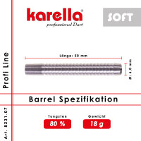 Dartbarrel Softbarrel Karella Profi Line PLS-07 80%...