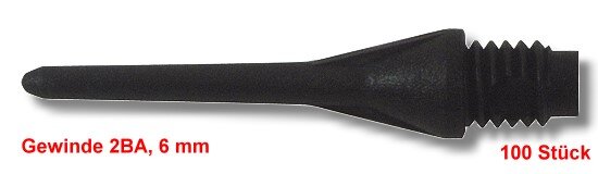 100 Stück ULTRA TIP Softspitzen, 2 BA Gewinde, schwarz