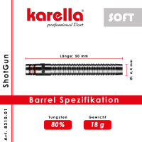 Softdart Dartpfeile Karella ShotGun silver, 80% Tungsten