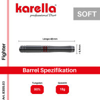 Softdart Dartpfeile Karella Fighter, schwarz, 90% Tungsten