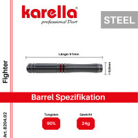 Dartpfeile Steeldart Karella Fighter, schwarz, 90% Tungsten