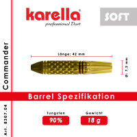 Softdart Dartpfeile Karella Commander Gold 90% Tungsten