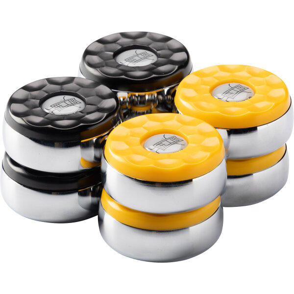 Shuffleboard Puck Set - 4x Schwarz und 4x Gelb