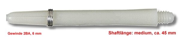 Dart Shaft Nylon + Ring medium, ca. 45 mm, weiß