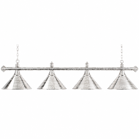 Billardlampe 4 Schirme Chrom für 8ft & 9ft Tische