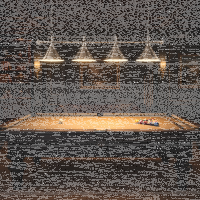 Billardlampe 4 Schirme Chrom für 8ft & 9ft Tische