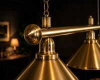 Billardlampe 3 Schirme aus gebürstetem Kupfer
