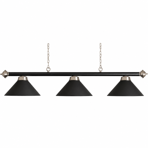 Billardlampe Leuchte mit 3 Schirmen - Mattschwarz