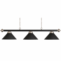 Billardlampe Leuchte mit 3 Schirmen - Mattschwarz