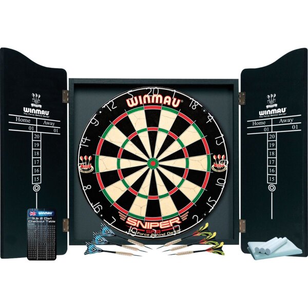 Winmau Pro-Dartset – Kabinett, Dartboard und Pfeile