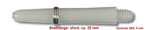 Dart Shaft Nylon + Ring short, ca. 35 mm, weiß - Schaft für Dartpfeile