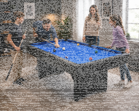 zusammenklappbarer Pool Billardtisch 6ft Schwarz inkl. Zubehör
