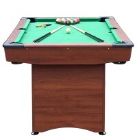 zusammenklappbarer Pool Billardtisch 6ft Braun inkl. Zubehör