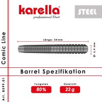 Karella Steeldartpfeile Comic Line - 5 verschiedene Modelle