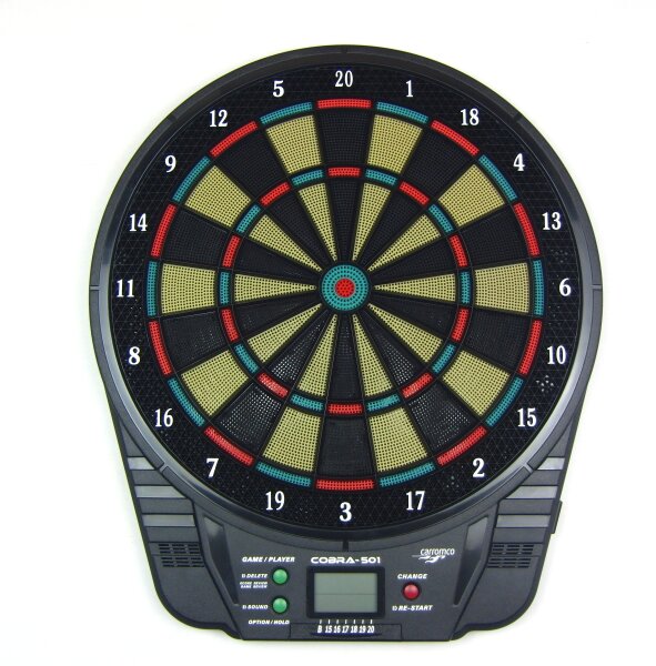 Carromco Elektronik Dartboard Cobra-501 mit Adapter, 3-Loch Abstand
