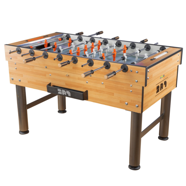 FAS Wembley 2.0 Kickertisch in Buchenoptik mit Glas-Spielfeld