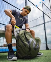 Padel Rucksack aus Polyester & PVC Ripstop – grün-schwarz