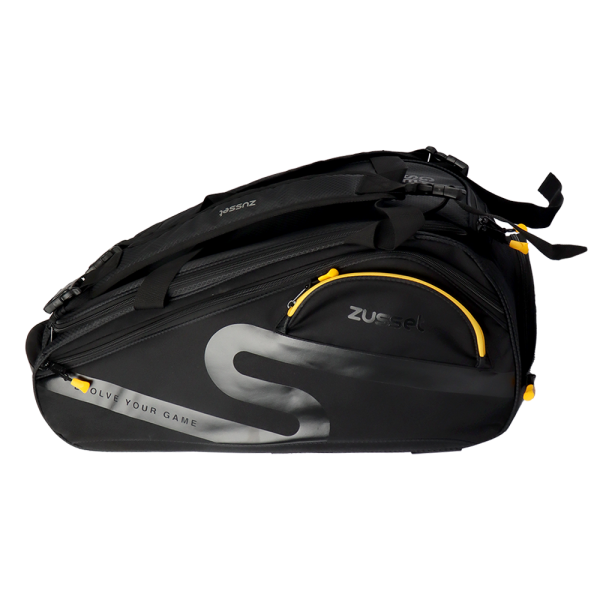 Padel Sporttasche (Paletero) aus Polyester & PVC Ripstop - schwarz-gelb