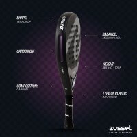 Padel Schläger UNIQUE 12K Carbon, Tropfenform - Medium-High Balance