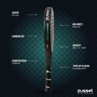 Padel Schläger SOLID PRO 12K Carbon, Rundform - Kontrolle & Power