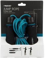 Springseil Avento mit Foam Griffen – verstellbar, Schwarz/Blau