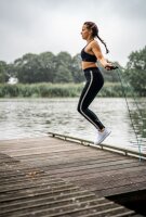 Springseil Avento mit Foam Griffen – verstellbar, Schwarz/Blau