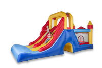 Avyna Hüpfburg Double Mega Slide Blau/Gelb 620 x 240...