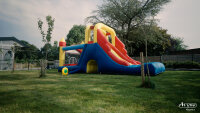 Avyna Hüpfburg Double Mega Slide Blau/Gelb 620 x 240...