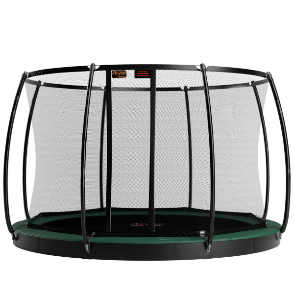 Avyna FlatLevel Trampolin Ø365 mit Sicherheitsnetz Grün