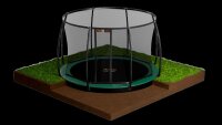 Avyna FlatLevel Trampolin Ø365 mit Sicherheitsnetz Grün